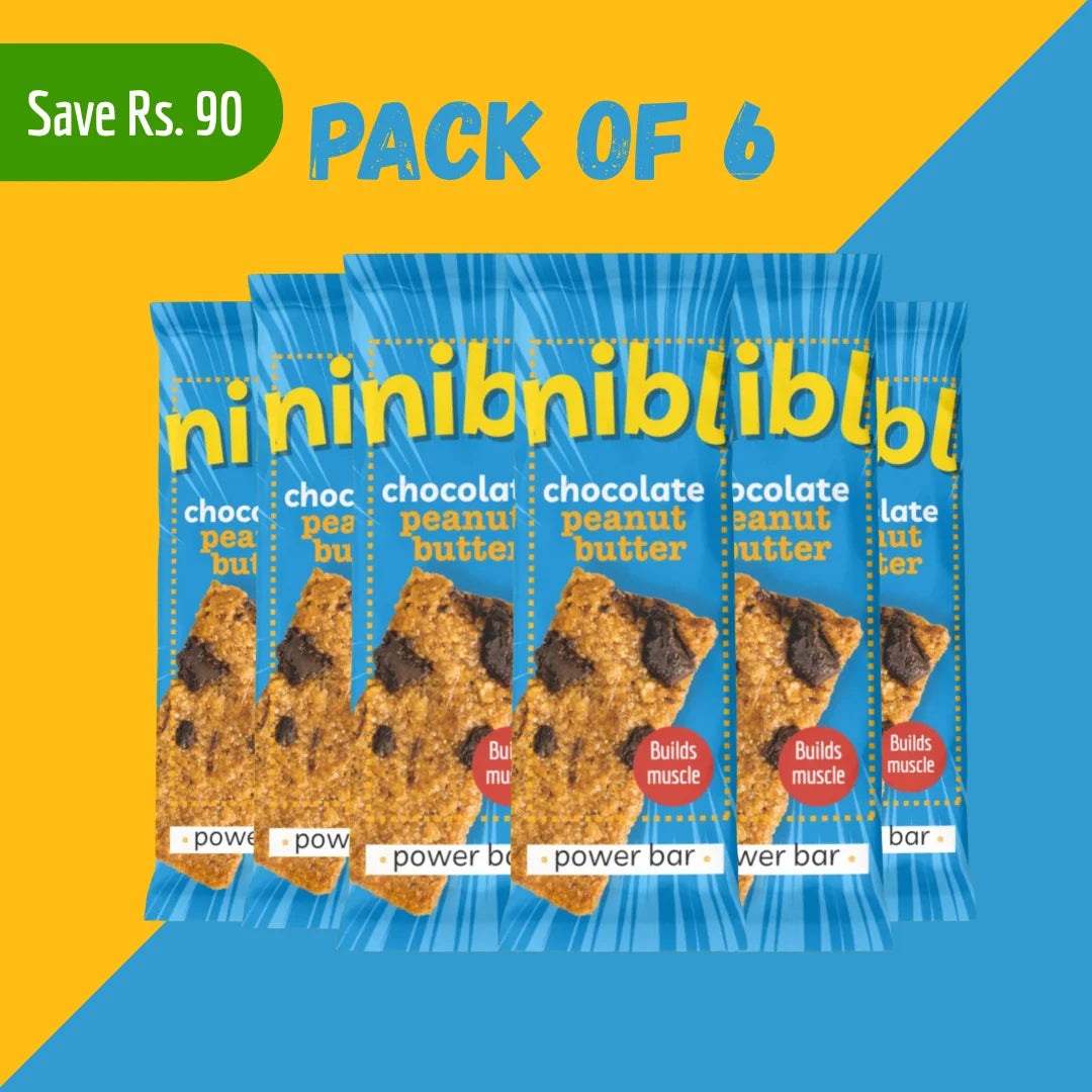 Nibl Chocolate Peanut Butter Granola Bar ingredients – oats, peanut butter, chocolate