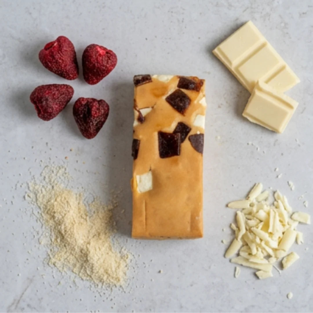 Nutrition label of Nibl White Chocolate Brownie Protein Bar – 15g protein per bar