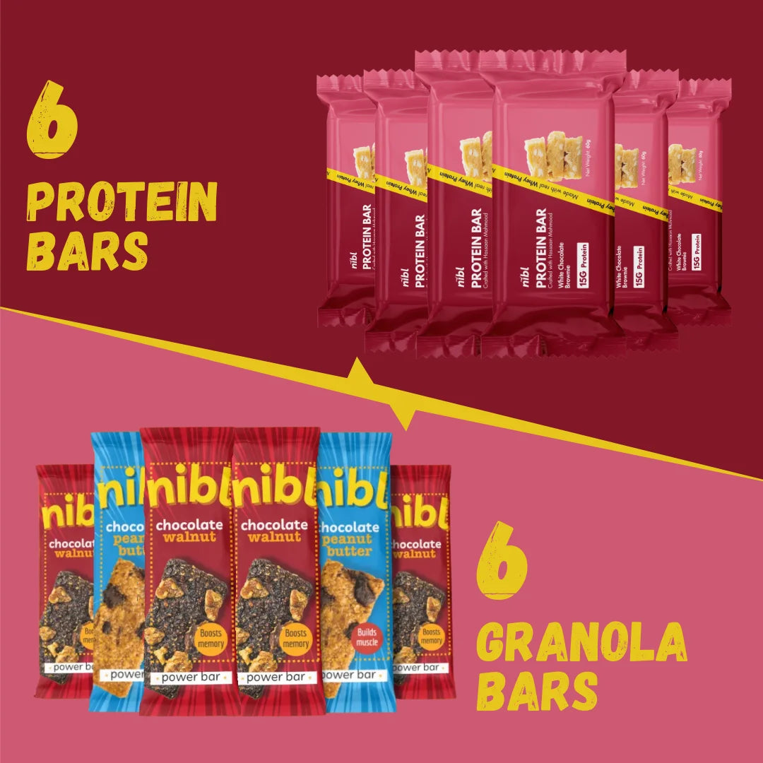 Nibl Fitness Fuel Pack packaging – pre and post workout snack bundle Pakistan