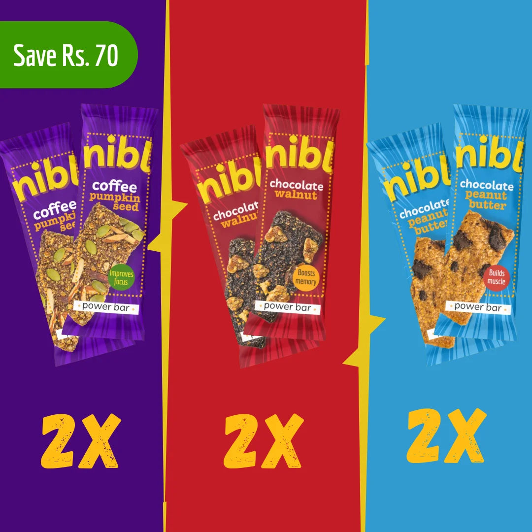 Nibl Granola Bar Variety Pack – 6 Bars All Flavours | Halal Snack | Pakistan