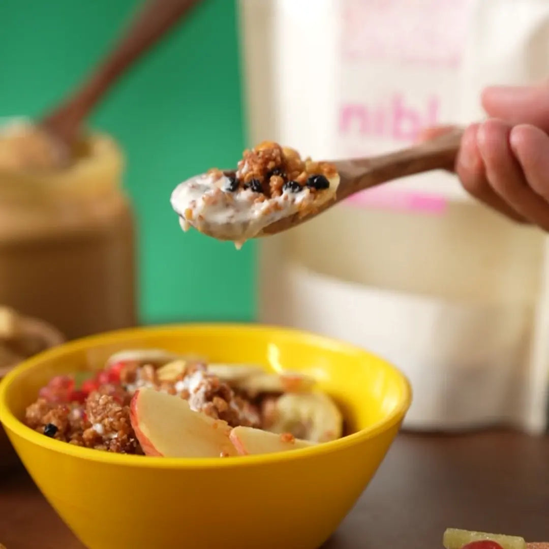 Nibl Peanut Butter Jelly Granola bag packaging – real peanut butter, halal
