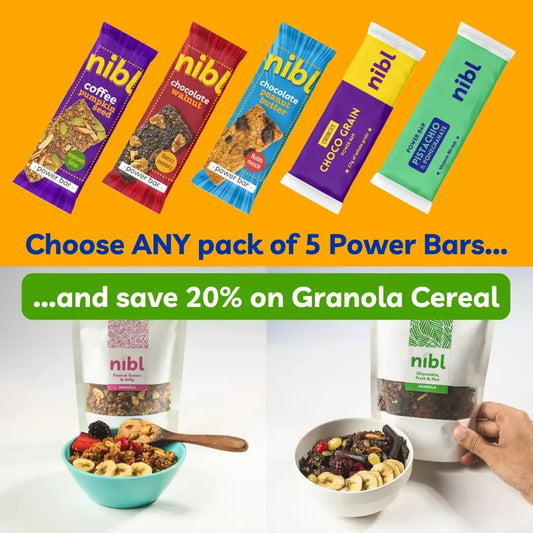 Buy a pack of Power bars, get 20% off on Granola Cereal