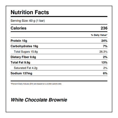 White Chocolate Brownie Protein Bar - 15g Protein